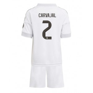 Real Madrid Daniel Carvajal #2 Jalkapallovaatteet Lasten Kotipeliasu 2025-26 Lyhythihainen (+ Lyhyet housut)